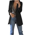 thumbnail image 2 of EGNMCR Womens Casual Pocketed Office Blazers Oversized Open Front Cardigans Jacket Work Suit, 2 of 6
