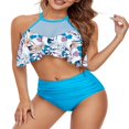 thumbnail image 4 of Women Tankinis Set Spaghetti Strap V-Neck Floral Vest  Boxer Underpants, 4 of 6