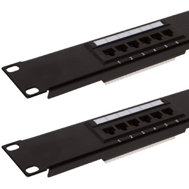 Buyer's Point Panneau de Brassage Cat6 à 12 Ports avec Outil de Perçage et Système de Gestion des Câbles, Lot de 2