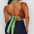 thumbnail image 4 of Débardeur Court à Col en V Profond pour Femmes, à Rayures, Dos Nu, Camisole, 4 of 6