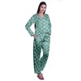 thumbnail image 2 of Moomaya Ensemble de Pyjama à Manches Longues et Shorts pour Femmes, Pyjama en Satin à Boutons pour Femmes, 2 of 6