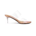 thumbnail image 3 of BLISSFUL STEP Women's Clear Slide Stiletto Heels Open Toe Slip On Sandals Rose Gold 10, 3 of 7