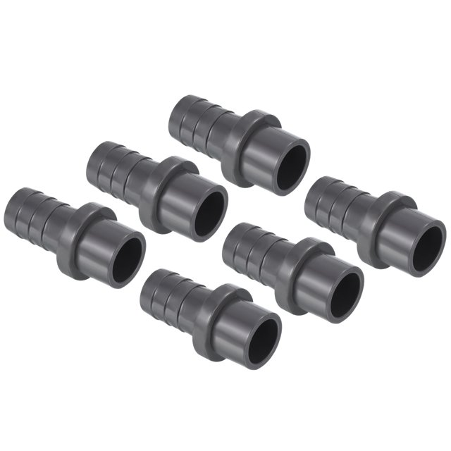 Unique Bargains Raccord de Tuyau Réducteur en PVC 20 mm OD 17 mm à Billes, Lot de 6 Raccords Droits Adaptateur Connecteur, Gris