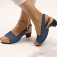 thumbnail image 1 of LSLJS Women's Wedge Sandals Ankle Strap Low Heeled Sandals Fish Mouth Open Toe Sandals, 1 of 4