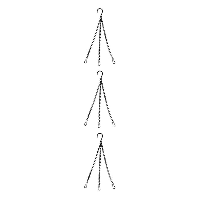 relayinert 1/2/3/5 White Hanging Chain Set With Rattan For Metal Hanging Basket Replacement Chain 3 Leg Hanger Container Wide Application black Chain 40cm 3PCS