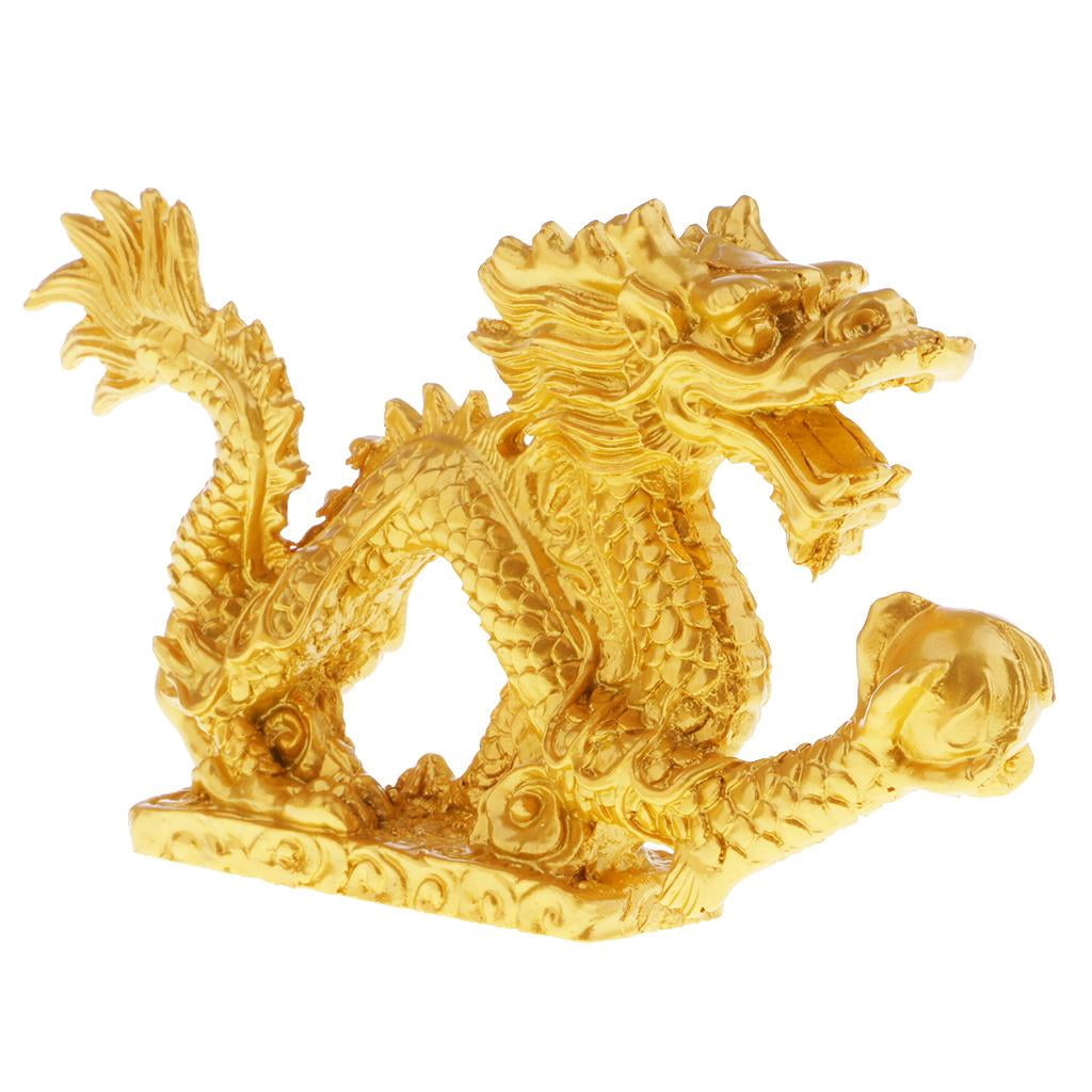 lionlar 5inch Chinese Flying Dragon Statue with a Solid Base, Resin Crafts Arts for Home
