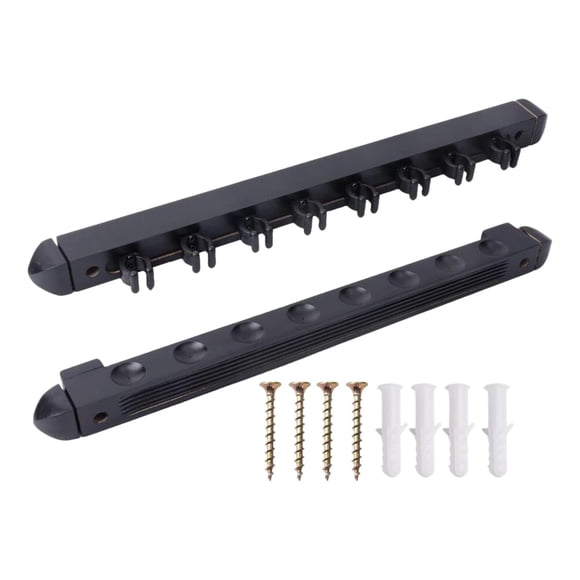 koolsoo Billiard Pool Cue Rack Wood Wall Mount for Billiards Clubs Game Room Players Black