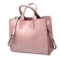thumbnail image 2 of Elegant Womens Leather Handbag Zipper Closure Big Capacity Purse Bag Satchel Pink, 2 of 5