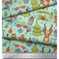 thumbnail image 2 of Soimoi polyester Crepe Fabric Gift Box,Snowman & Tree Christmas Printed Craft Fabric by the Yard 42 Inch Wide, 2 of 3