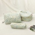 thumbnail image 1 of SNNROO 1pc/Set Spring/Summer  Floral Print Cosmetic Bag  Portable Stitching Cloth  Large Capacity  Cute Flower INS Travel Student Set  Ideal For Organizing Lipsticks  Glasses  Sanitary Na, 1 of 1