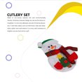 thumbnail image 2 of serony Cutlery Holder Fork Bag Holiday Supplies DIY Prop Multipurpose Tableware Decorations Red Santa Storage Container Christmas Decor Snowman, 2 of 7