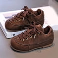 thumbnail image 2 of Dakaela Espadrilles Rétro pour Tout-Petits Garçons Bout Rond à Lacets Course Marche Tennis Chaussures en Suède Uniforme Scolaire Décontractées Richelieus Chaussures Habillées Brun 8.5, 2 of 6