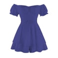thumbnail image 2 of GDREDA Plus Size Jumpsuit for Women Solid Color Ruffle One Shoulder Neck Short Sleeve Strap Jumpsuit Shorts J,XL, 2 of 4