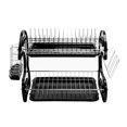 thumbnail image 4 of DEBGFS Dish Drying Rack  2 Tier Dish Drainer Easy Install Non-Slip Dish Rack Chrome Plated Dish Dryer with Removable Drain Board  Utensil,black, 4 of 8
