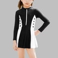 thumbnail image 4 of Maillot de Bain pour Enfants, Maillot une Pièce à Manches Longues pour Filles, Combinaison d'Entraînement pour Enfants, Robe de Bain Modeste pour Piscine, Plage, Cours de Natation, 4 of 6