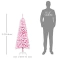 thumbnail image 3 of HOMCOM Snow Flocked Pencil Artificial Christmas Tree with Steel Base Pink, 3 of 10
