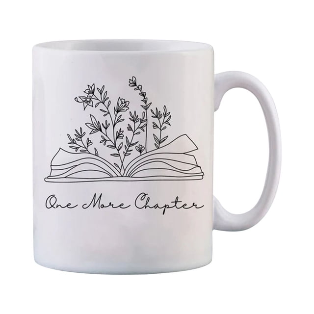 Kcavykas Kitchen, Kitchen Essential, Kitchen Gadgets Gift for Book Lover, Floral Book Mug, Reading Mug, Flower Book Mug, Book Lover Mug, Librarian Mug,Teacher Gift
