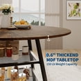 thumbnail image 4 of 47" Round Dining Table for 4-6, Farmhouse Kitchen Table with Metal Base and Storage Shelf, Wooden Dining Table Set for Small Space Kitchen, Dining Room, 4 of 8