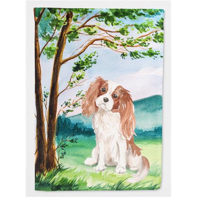 Carolines Treasures CK2020GF Under the Tree Blenheim Cavalier Spaniel Garden Size Flag