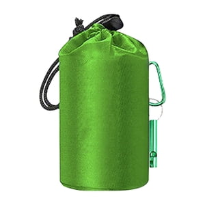 Sac de couchage vert collapsible (avec carabine à sifflet), 1 Sac de couchage vert collapsible (avec carabiner à sifflet)