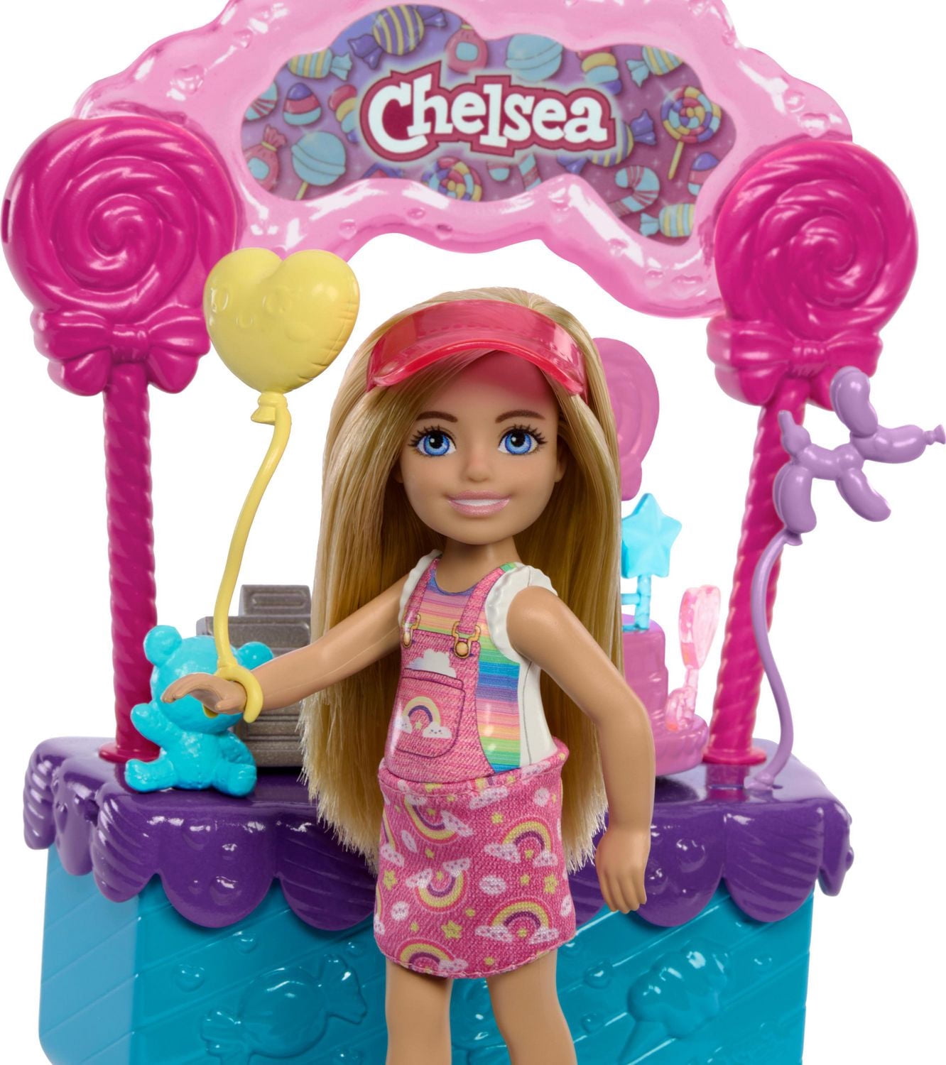 Barbie Chelsea Doll & Lollipop Stand, 10-Piece Toy Playset with Accessories