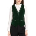 thumbnail image 1 of INSPIRE CHIC Gilet de Complet en Velours pour Femme Rétro Sans Manches Steampunk Blazer CHIC Gilet L Vert Foncé, 1 of 6