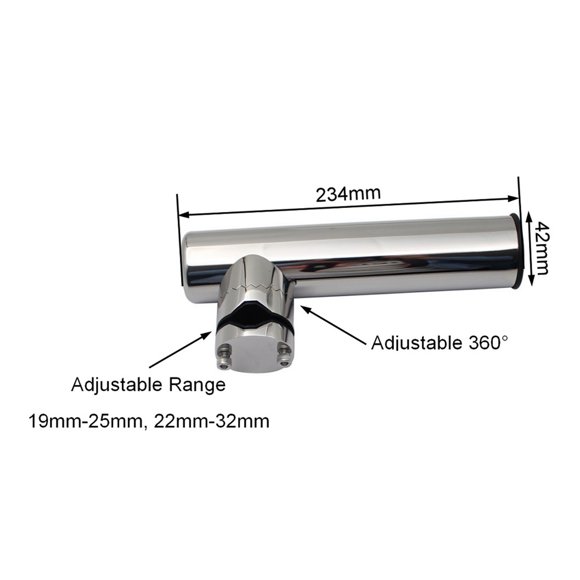 2 Pcs Support à Pince pour Canne à Pêche en Acier Inoxydable 316, Support de Canne à Pêche en Mer, Support de Canne à Poisson Réglable pour Bateau et Yacht, Accessoires