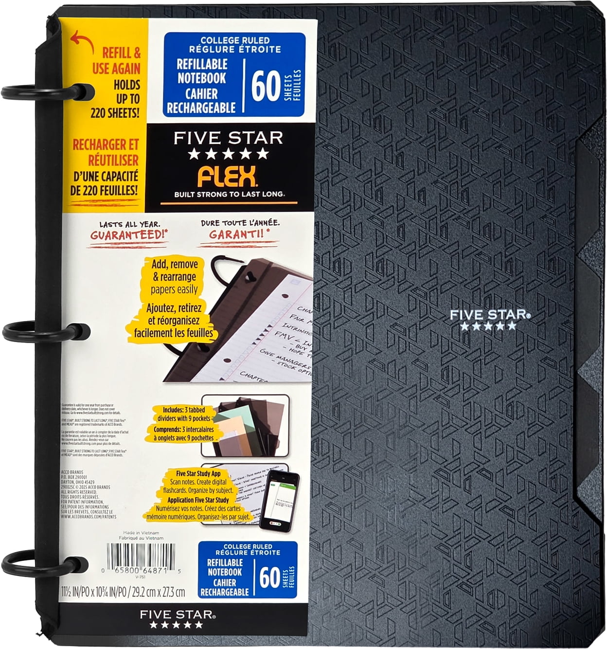 Five Star® Large Flex Notebinder, Black
