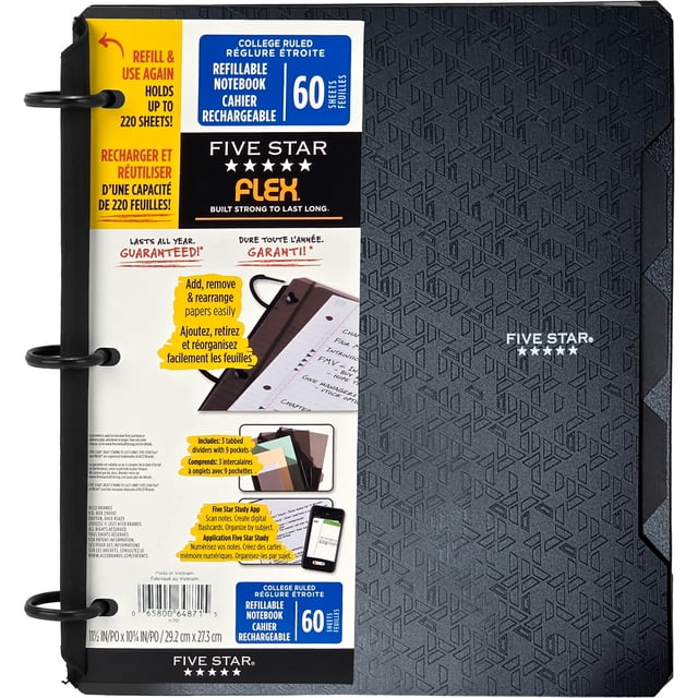 Five Star® Large Flex Notebinder, Black