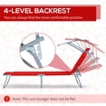 thumbnail image 4 of Outsunny Outdoor Lounge Chair, Adjustable Folding Chaise Lounge, Red, 4 of 10