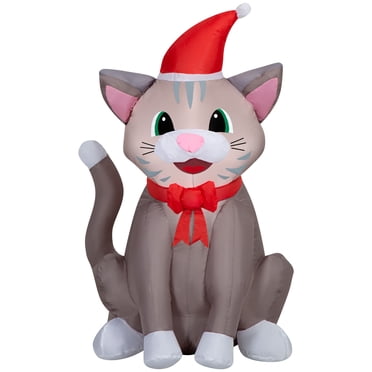 Christmas Airblown Holiday Light Tabby Cat 27.9527 in x 20.8662 in x 42.1259 in x 1.7641 lb