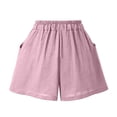 thumbnail image 3 of zanvin Shorts d'Été pour Femme à Taille Élastique, Jambe Grand, Unis, Imitation Coton et Lin, 3 of 4