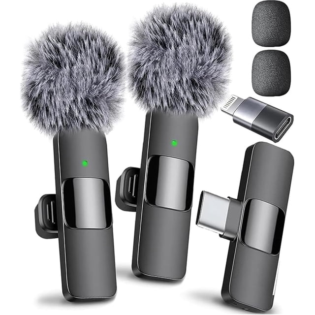 (Latest Model) - Professional Wireless Microphone for iPhone, iPad, Android, Lavalier Microphone for Video Recording - iPhone Mic Crystal Clear Recording with USB-C for Content Creators