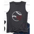 thumbnail image 4 of LSLJS Débardeur à Bretelles Spaghetti pour Femmes Mode Été Couleur Unie Motif Imprimé Baseball Sans Manches T-shirt, 4 of 4