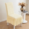 thumbnail image 4 of Stretch Chair Cover for Home Office Kitchen Banquet Hotel - Removable, Washable, Easy to Install - Polyester Jacquard Velvet - Anti-Slip, Dirt-Resistant - 4 Colors (Red, Yellow, Gray, 4 of 6
