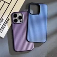 thumbnail image 3 of Étui PC en Titane Naturel de Luxe pour iPhone 16 15 14 13 Pro Max Plus, Étui Arrière Rigide Ondulée à Grille Électroplaquée tzw, 3 of 7
