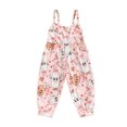 thumbnail image 1 of Gupgi Kid Girls Christmas Jumpsuits Candy Flower Print Sleeveless Strap Romper Pants, 1 of 9