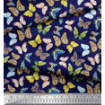 thumbnail image 3 of Soimoi Blue Georgette Viscose Fabric Colorful Butterfly Print Sewing Fabric Yard 42 Inch Wide, 3 of 5