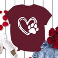 thumbnail image 4 of Pisexur T-shirt de la Saint-Valentin Haut Mode Femme Décontracté Col Rond Blouse Imprimée T-shirt à Manches Courtes Hauts d'Été, 4 of 5