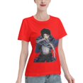 thumbnail image 2 of Women's Basic Short Sleeve T-Shirt Attacking Giant Levi Ackerman, 2 of 6