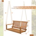 thumbnail image 3 of Gymax Acacia Wood 2-Person Outdoor Porch Swing with Hanging Ropes, Natural, 3 of 9