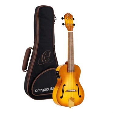 Custom Built Series F-Hole Arched Top Concert Acoustic-Electric Ukulele with Bag