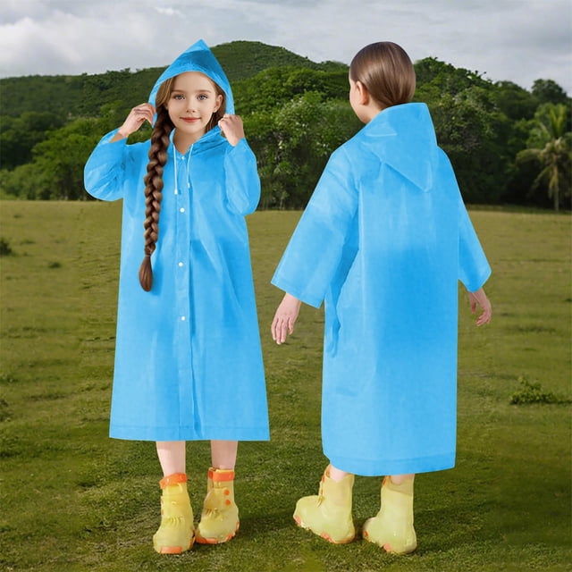 Cowsor Ponchos de Pluie Imperméables pour Garçons Filles Poncho de Pluie Réutilisable avec Capuchon et Manches Manteaux de Pluie Imperméables d'Extérieur Veste