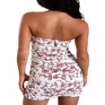 thumbnail image 4 of Mini-robe Sans Bretelles à Imprimé Floral avec Ourlet Fendu pour Femme, 4 of 5