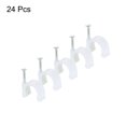 thumbnail image 3 of Unique Bargains 15mm Dia PE White Round Cable Clips with Steel Nail 24 Pack, 3 of 5
