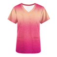 thumbnail image 4 of TIMIFIS Hot Pink Scrub Tops for Women Printing Medicals Scrub Tops Regular Nursing Uniform Tops Short Sleeve V Neck Working Tops with Pockets - Spring/Summer, 4 of 4