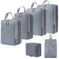 thumbnail image 1 of Abbracc 6 Pack Cubes de Compression, Sacs de Rangement pour Vêtements, Sac de Toilette Respirant, Bagage Gris, 1 of 9