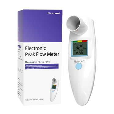 Nascool Digital Peak Flow Metre for Adult Kids Portable PEF Forced Expiratory Volume FEV1 Lung Tester Home