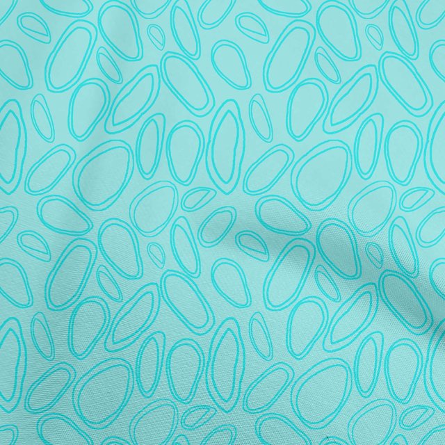 oneOone Polyester Spandex Arctic Blue Fabric Abstract Circle Sewing Craft Projects Fabric Prints By Yard 56 Inch Wide