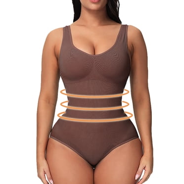 Fall Savings! WJSXC Body Suit Womens Clearance, Ladies Seamless Body Shaper Abdominal Lifter Hip Shaper Underwear Stretch Slimming Body Corset Coffee